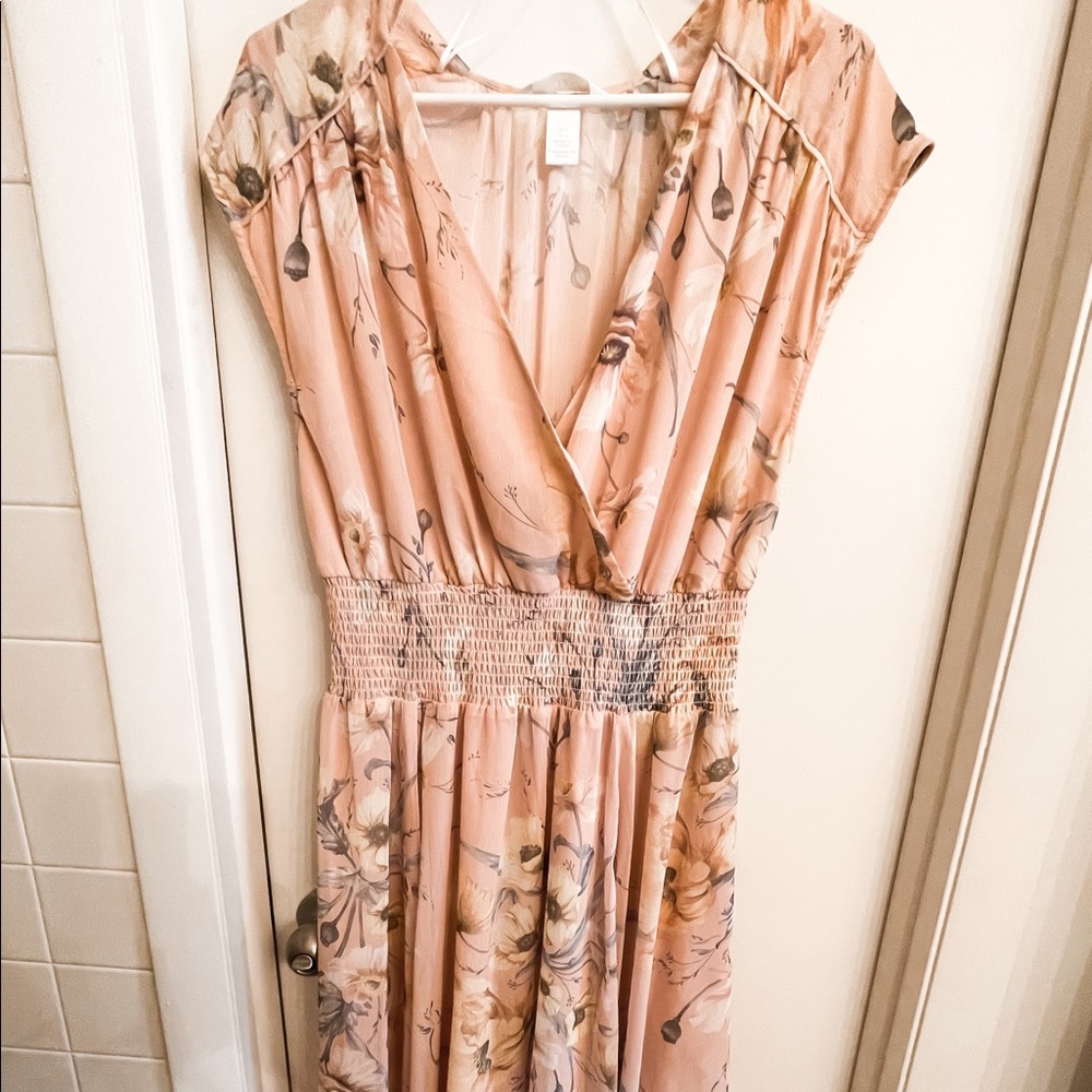 Floral peach dress